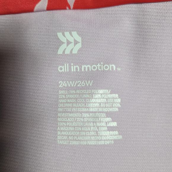 NWT All in Motion Red Lilac Floral Bikini Swim Bottoms Size 24W-26W - Picture 6 of 8